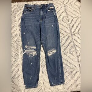 Abercrombie & Fitch Ripped Blue Boyfriend Jeans